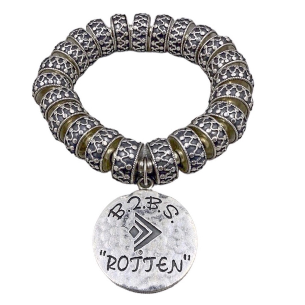 SILPADA Sterling Silver Oversized Oxidized B2BS ROTTEN Stretch Bracelet